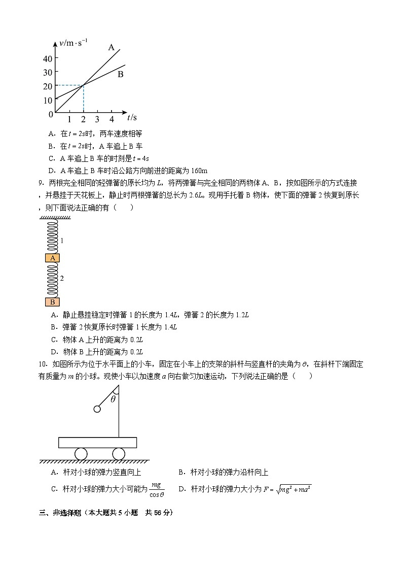 湖南省邵阳市2025-2026学年高一上学期综合能力检测（入学考试）物理试题（Word版附解析）第3页