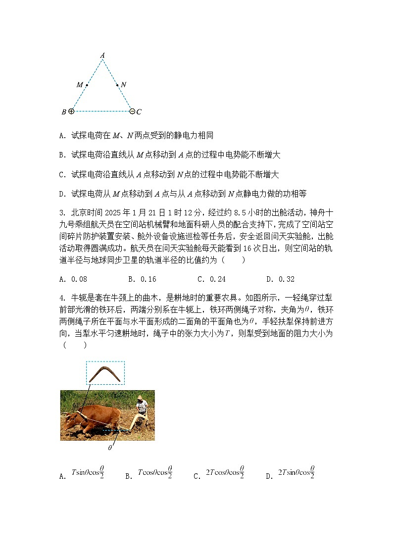 2025届江西省全国金太阳“优创名校”高三下学期4月联考物理试题（含答案解析）第2页