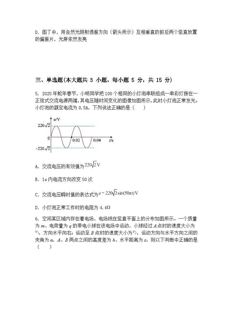 2025届河北省沧州市运东五校高三下学期二模物理试题（含答案解析）第3页