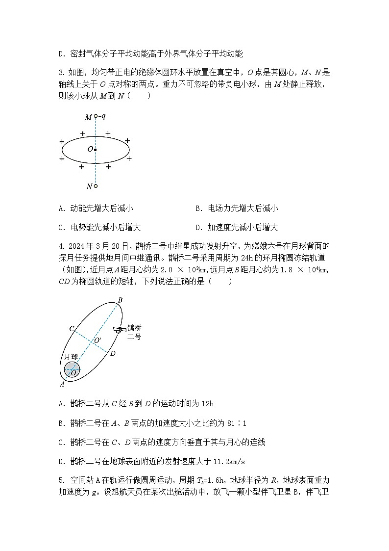 2025届河南省信阳市固始县一中二中高三下学期一模联考物理试题（含答案解析）第2页
