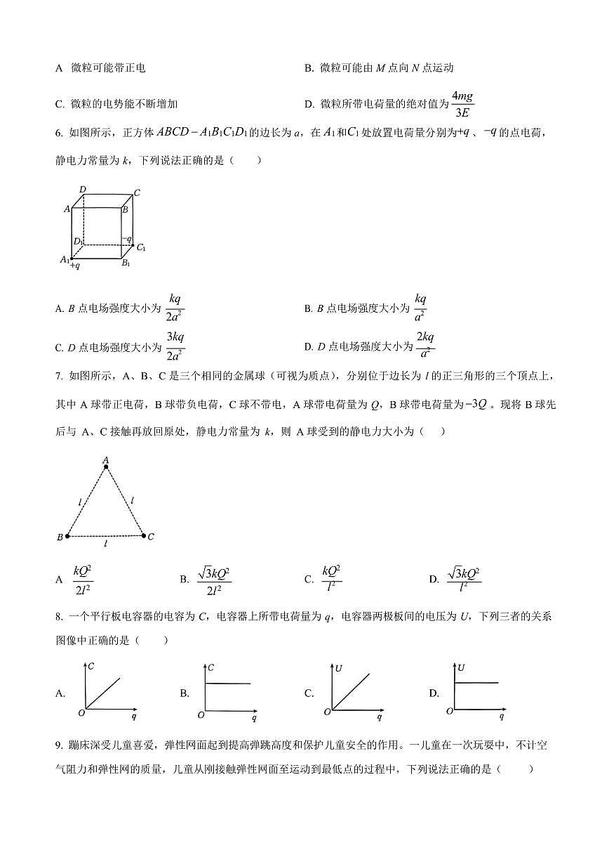 广西贵港市平南县中学2025-2026学年高二上学期开学考试物理试卷第3页