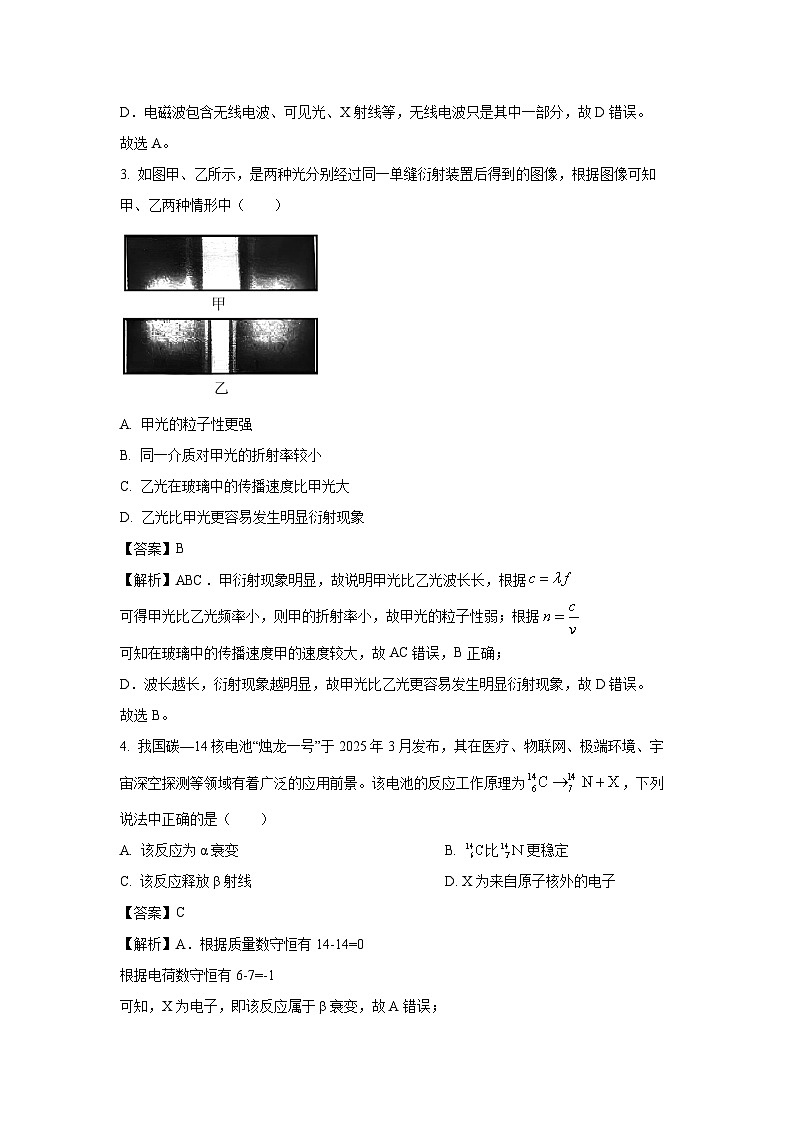 四川省攀枝花市2024-2025学年高二下学期期末考试物理试题（解析版）第2页