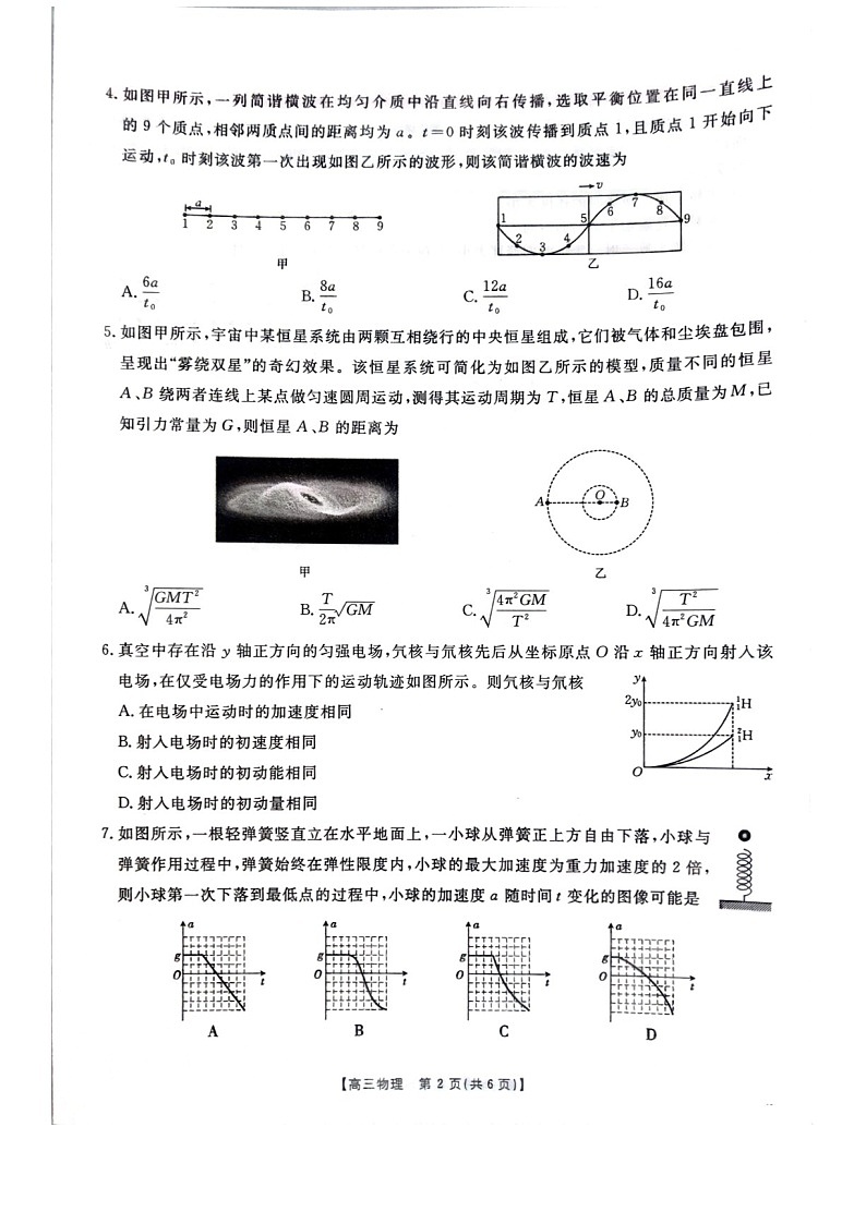 2025届广西七市金太阳高三下学期10月联合考-物理试题（含答案）第2页
