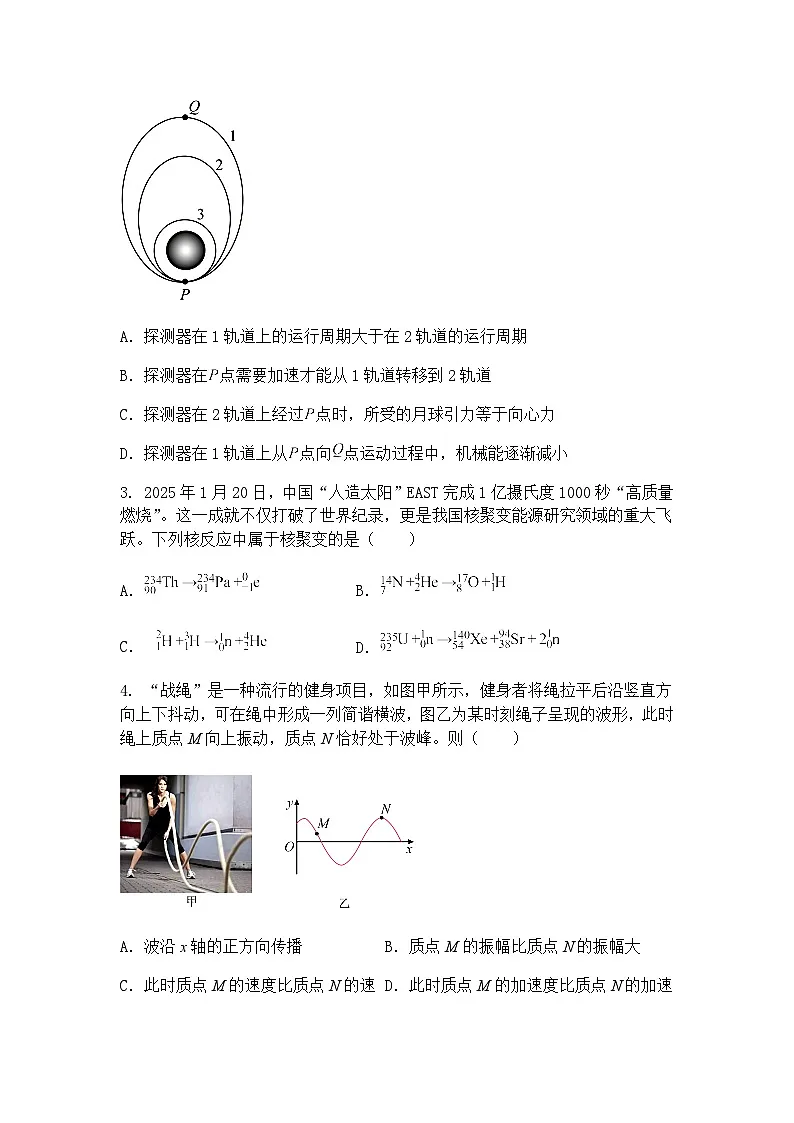 2025届河北省沧州市五县联考高三下学期第一次模拟考试物理试题（含答案解析）第2页