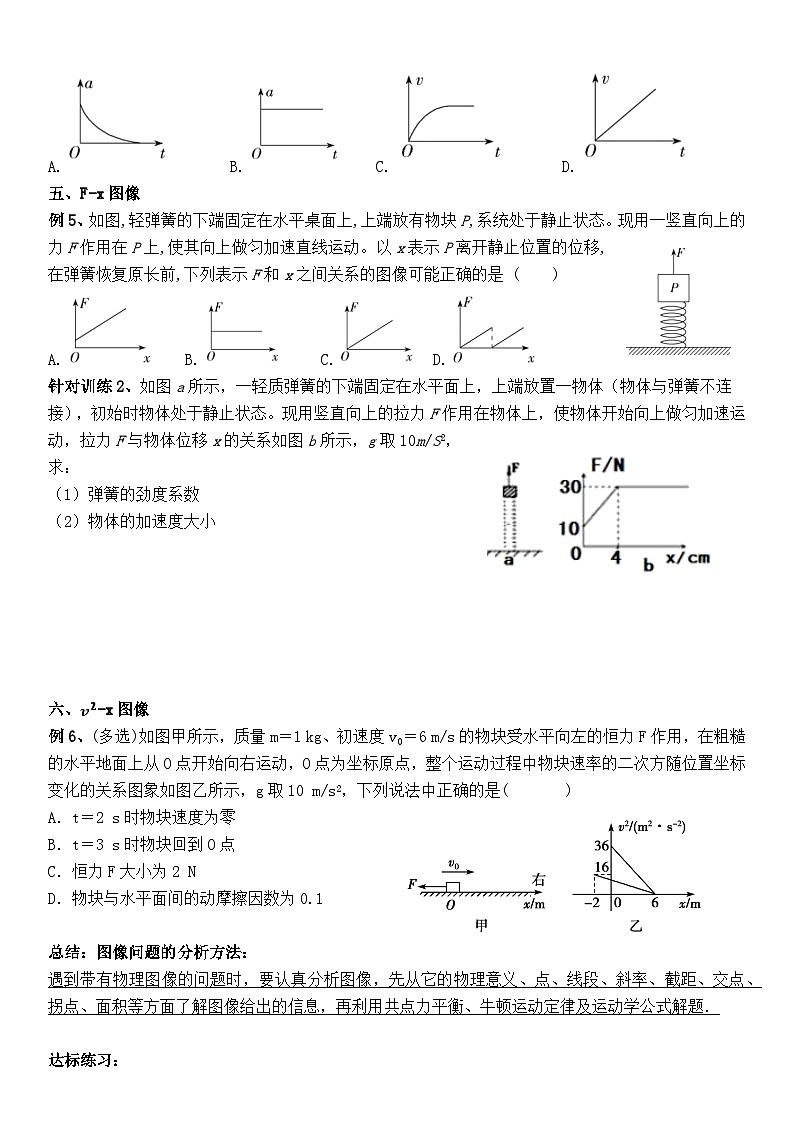 专题 一动力学的图像问题  导学案 -高中物理人教版（2019）必修第一册第2页