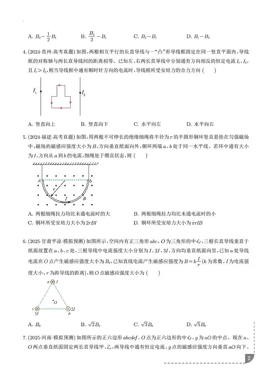磁场及其对电流的作用-【精练】（学生版）第2页
