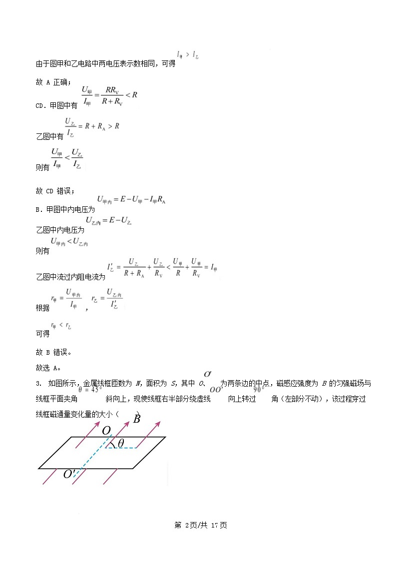 安徽省合肥市2024_2025学年高二物理上学期期末试题含解析第2页
