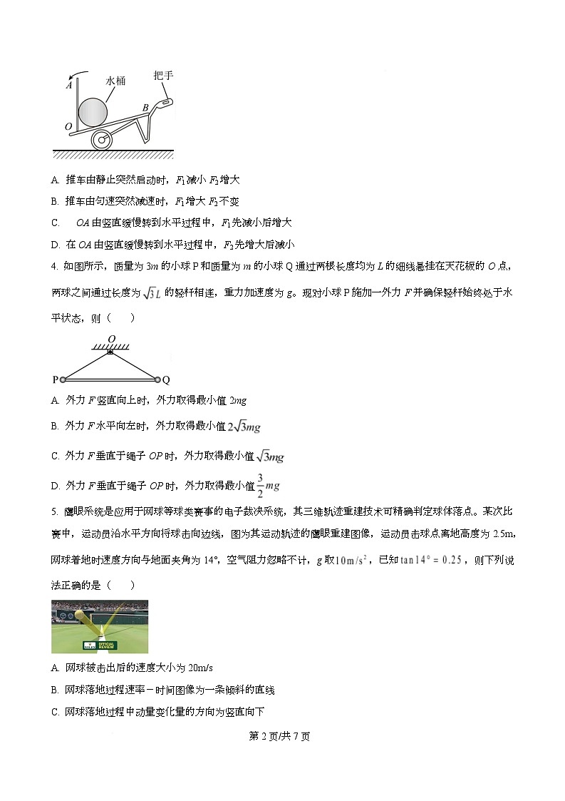 四川省成都市树德中学2026届高三上学期开学物理试题（原卷版）第2页