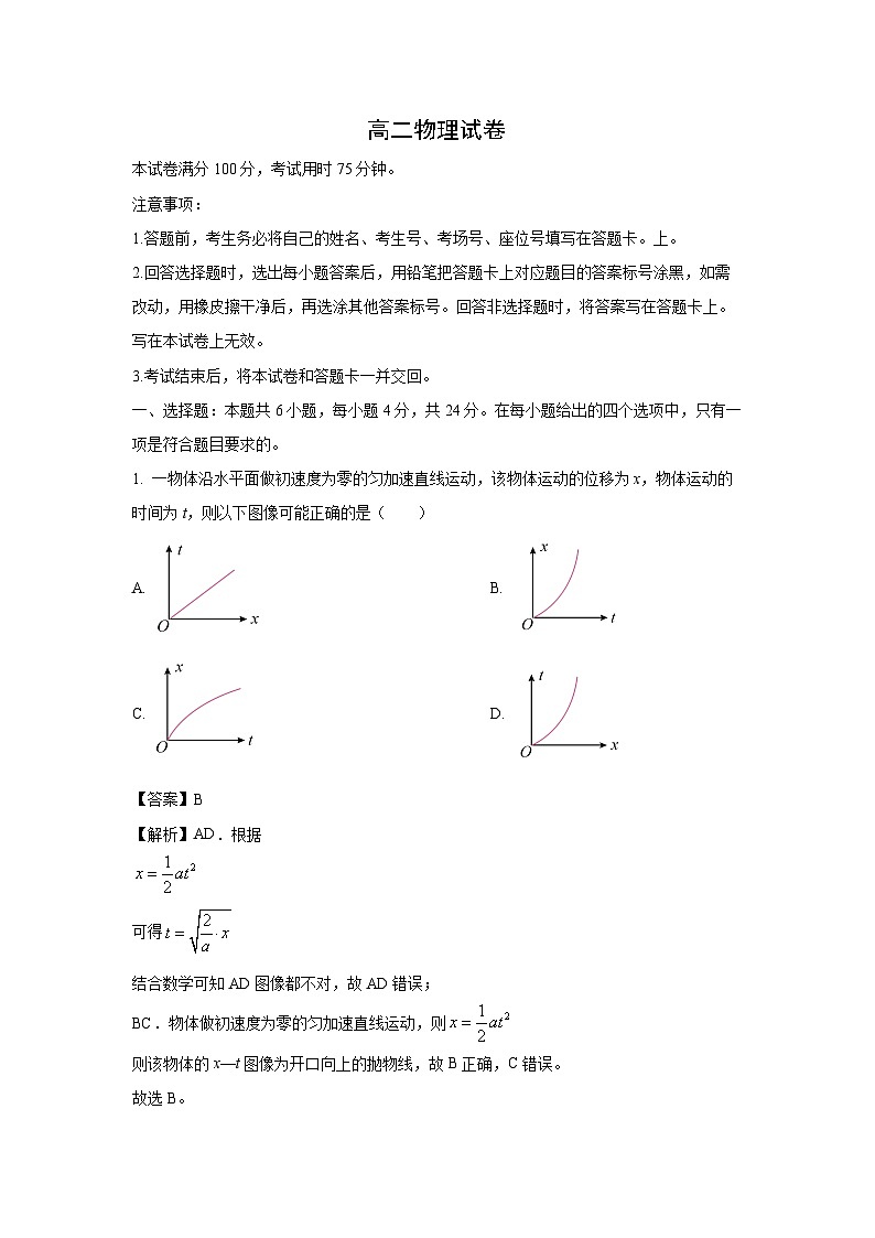 湖南省衡阳市2024-2025学年高二下学期7月期末物理试卷（解析版）第1页