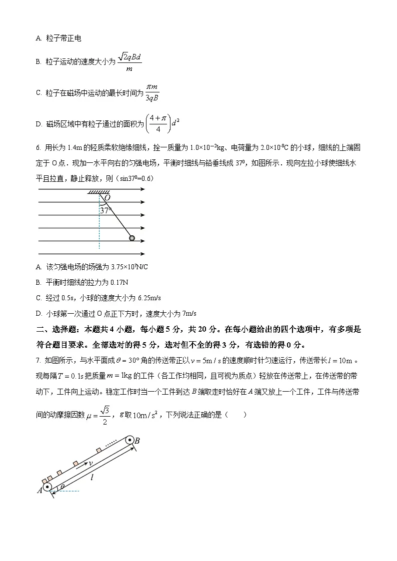 2026届湖南省武冈市第十中学高三上学期开学摸底检测物理试卷第3页