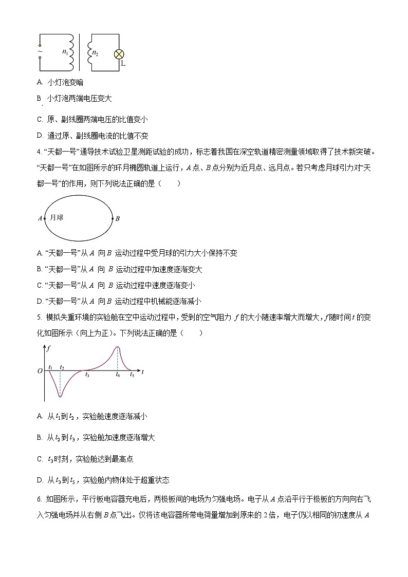 山西省部分学校2025-2026学年高三上学期摸底联考（开学）物理试题第2页