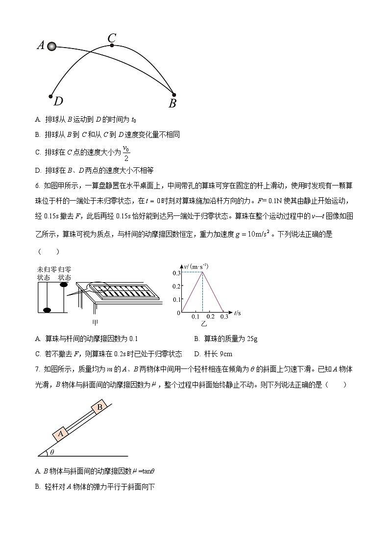 广东省深圳外国语学校龙华高中部2025-2026学年高三上学期第二次月考（9月）物理试卷第3页