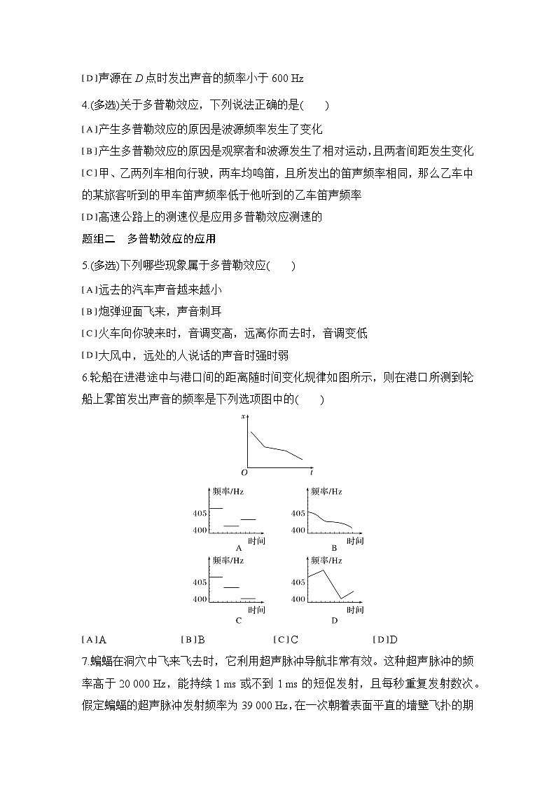 2025-2026学年高中物理人教版（2019）选择性必修第一册 3.5多普勒效应 同步练习（含答案）第2页