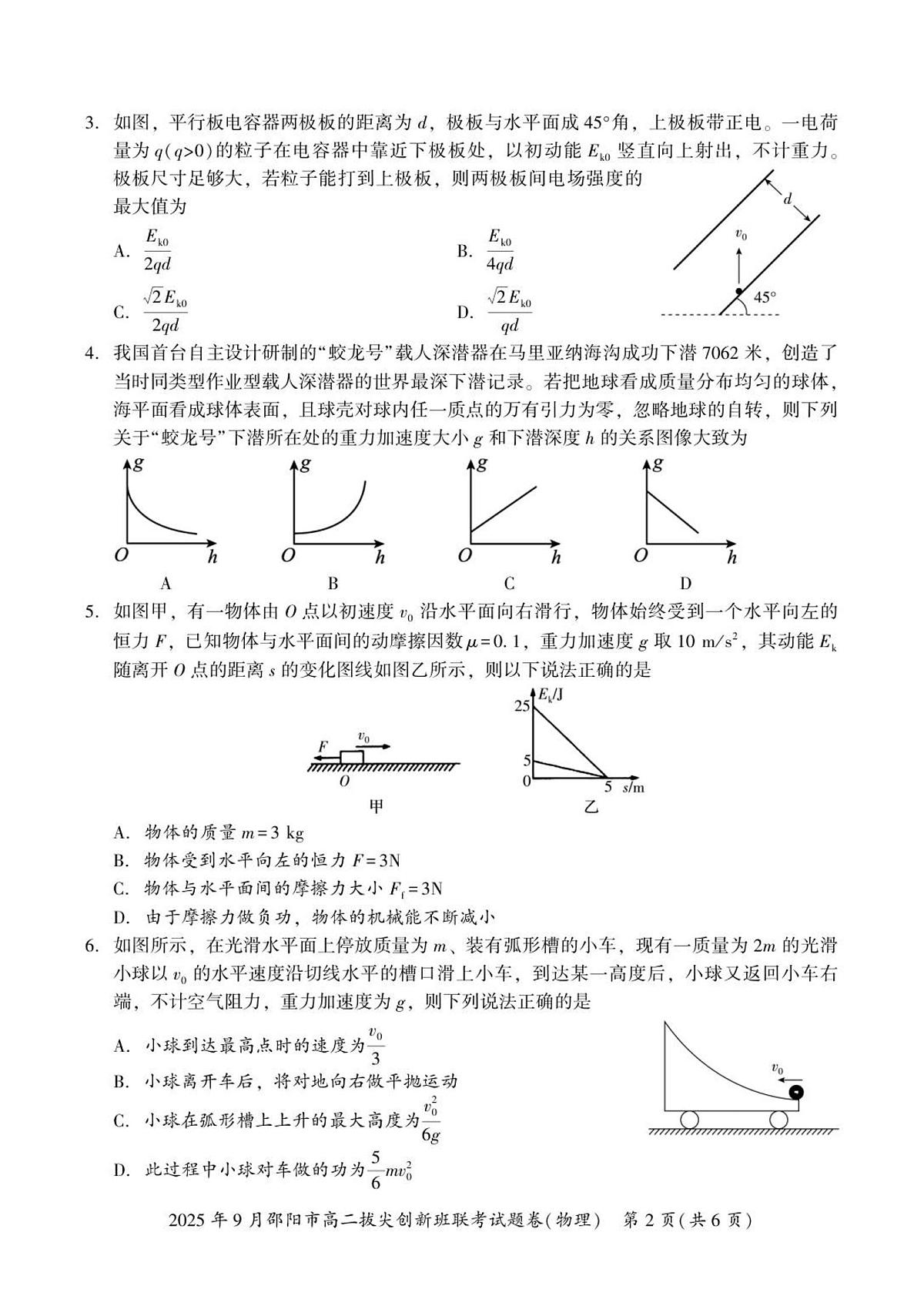 物理  高二拔尖创新班联考第2页