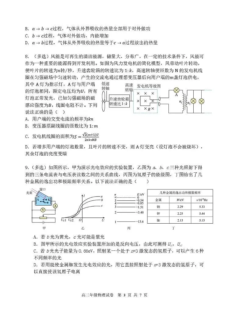 辽宁省沈阳市五校协作体2024-2025学年高二下学期期中物理试卷（含解析）第3页