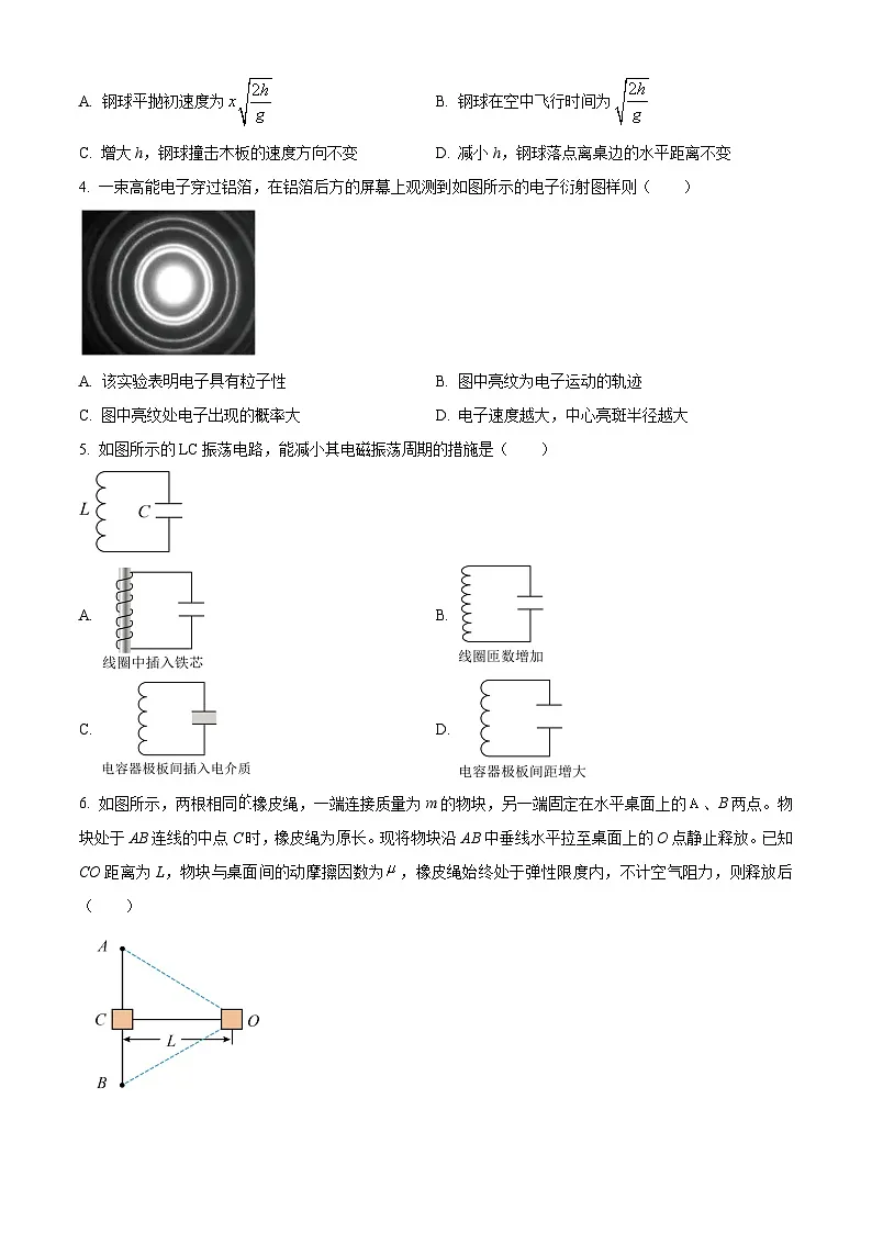2025年高考真题——物理（浙江卷） Word版无答案第2页