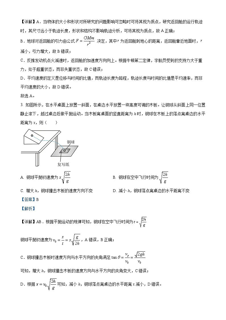 2025年高考真题——物理（浙江卷） Word版含解析第2页