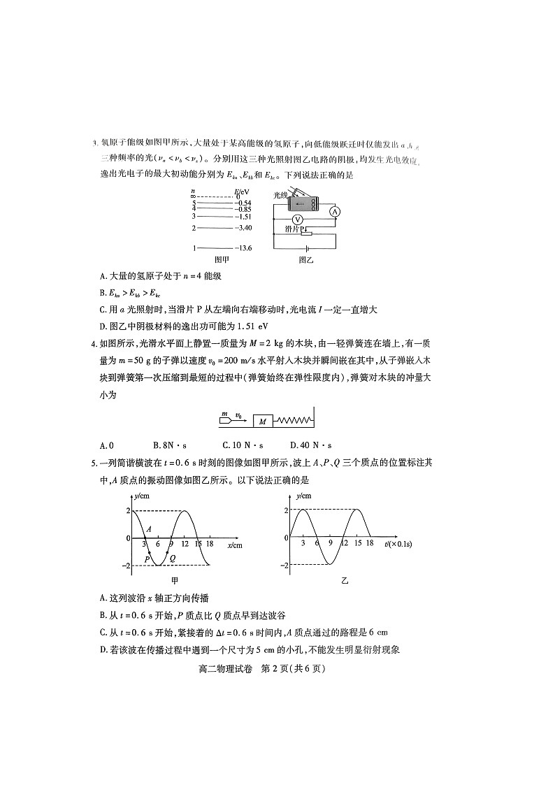 湖北省荆州市2024-2025学年高二下学期7月期末考试物理试卷第2页