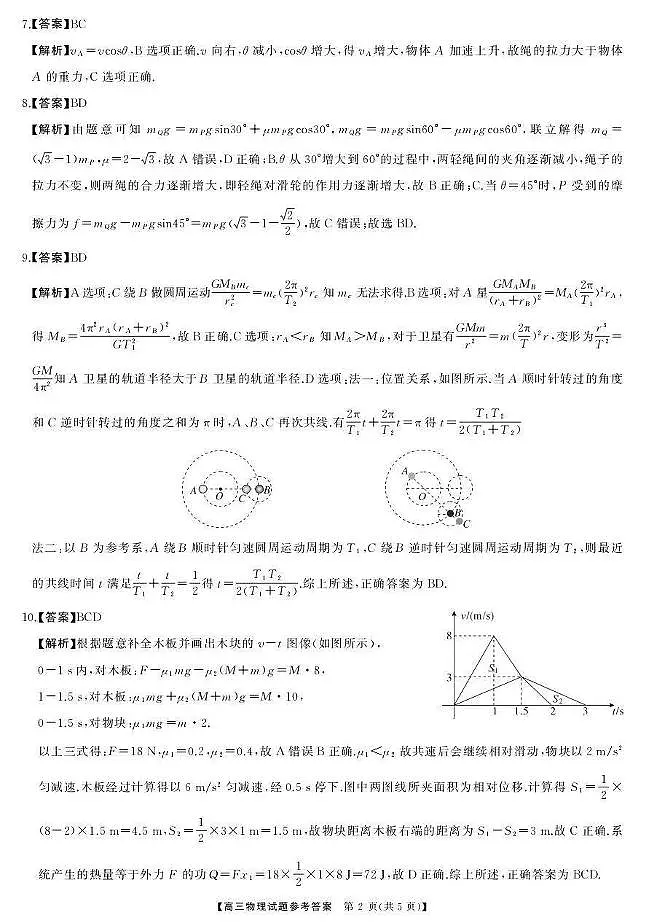湖南天壹名校联盟2025年下学期高三9月联考+物理答案第2页