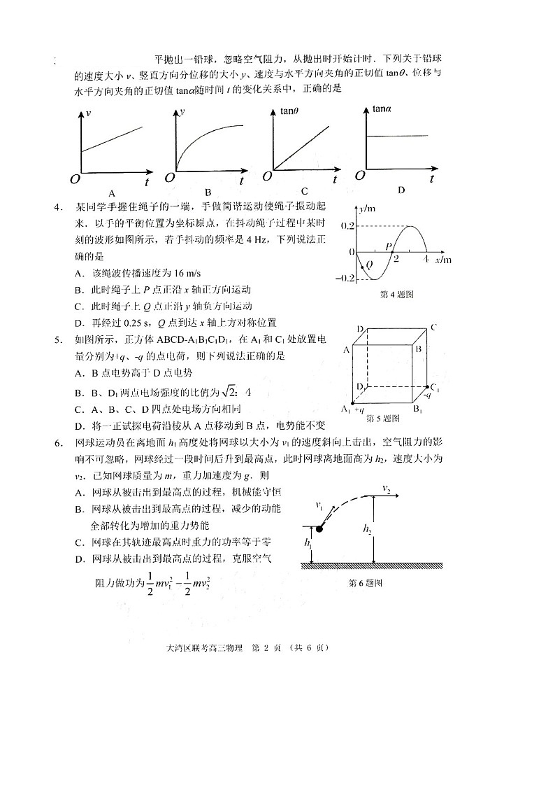 广东省大湾区2025届高三上学期第一次模拟调研-物理试卷（含答案）第2页