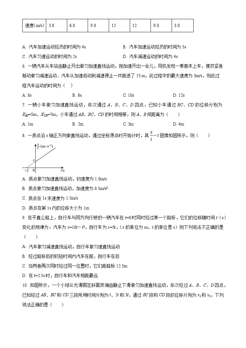 精品解析：江苏省无锡市2025-2026学年高一上学期10月月考物理模拟试卷（原卷版）第2页