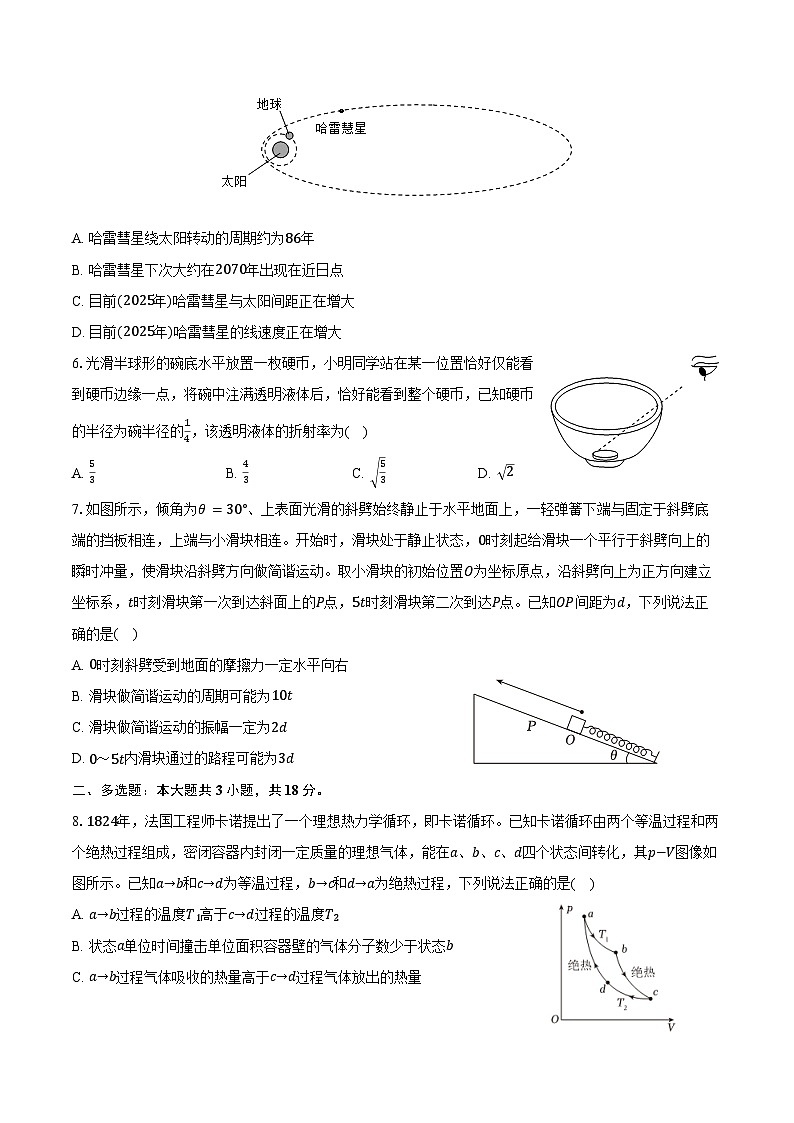 2025-2026学年河南省九师联盟高三（上）开学物理试卷（9月份）（含解析）第2页