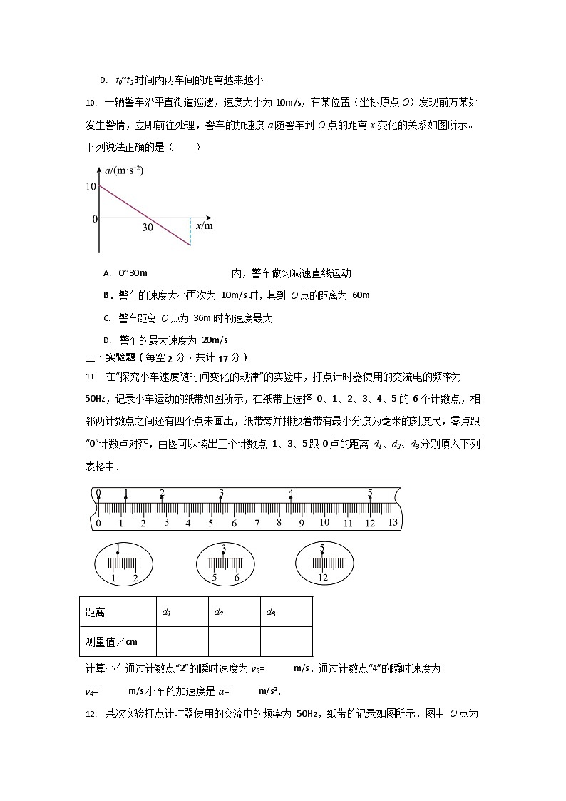河南省信阳高级中学2025-2026学年高一上期9月考试物理试卷第3页