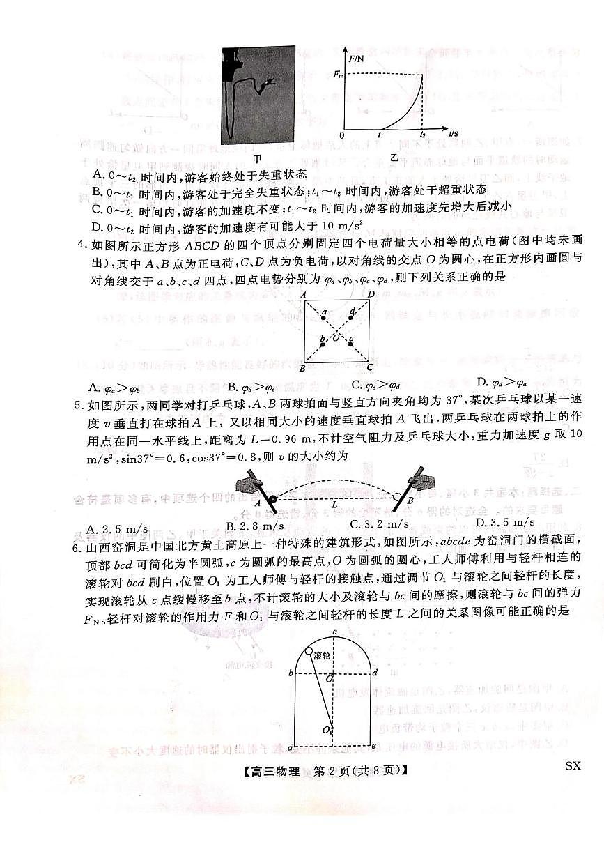 山西省临汾市临汾第一中学2025-2026学年高三上学期期中考试物理试题第2页
