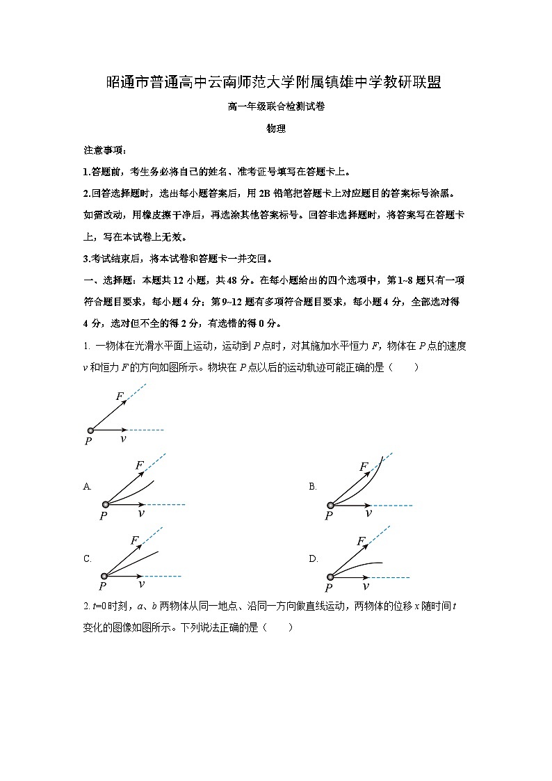 【物理】云南省昭通市镇雄县2024-2025学年高一下学期7月期末试题（学生版）第1页