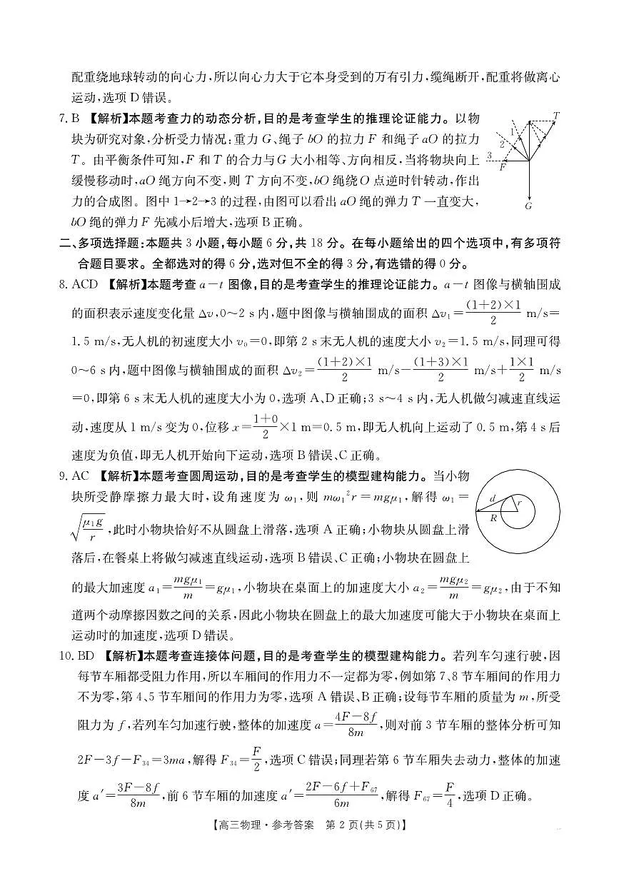 2025-2026年度上学期河南省高三年级第二次联考物理答案第2页