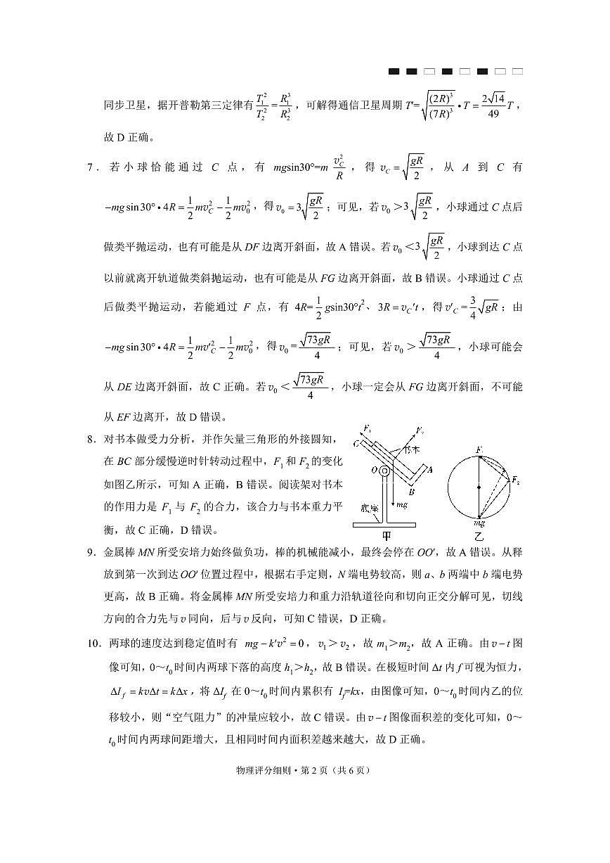 2026届云南三校高考备考实用性联考卷（三）物理答案第2页