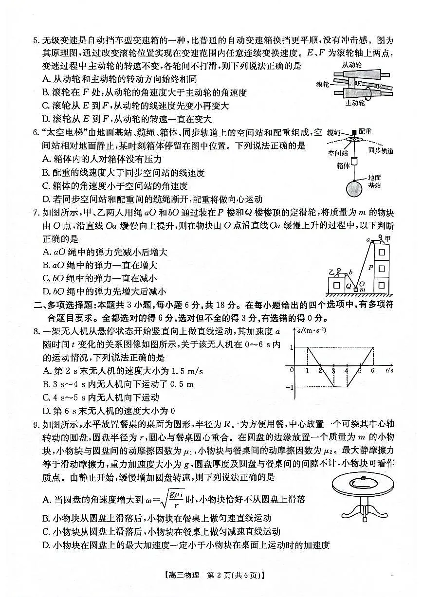 2025-2026年度上学期河南省高三年级第二次联考（26-37C）物理第2页