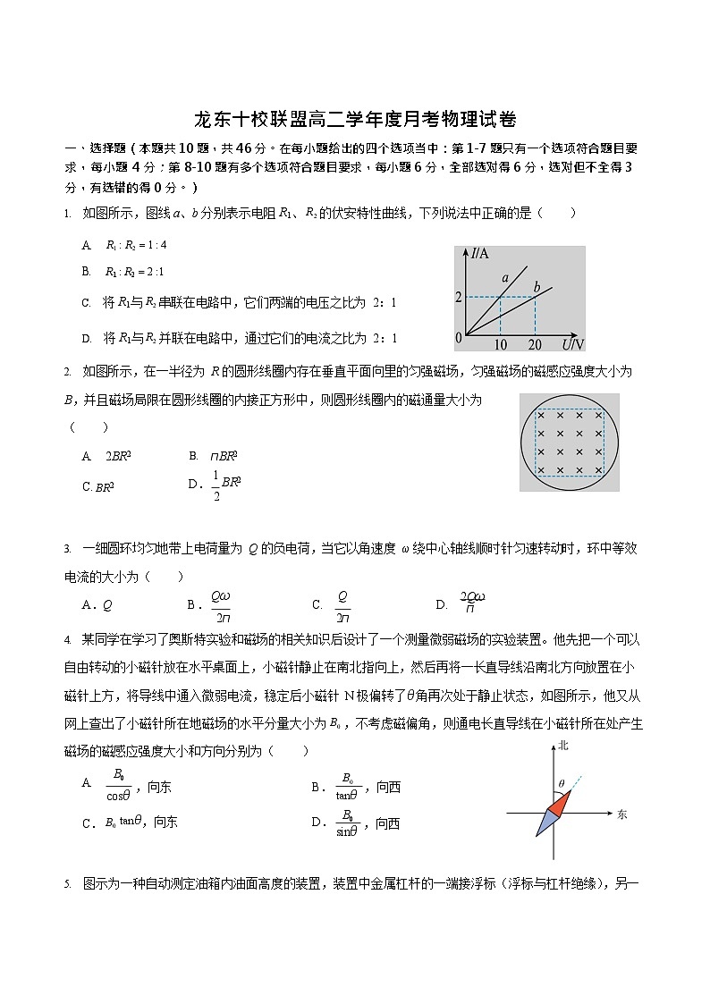 黑龙江省龙东十校联盟2025-2026学年高二上学期10月月考物理试卷第1页