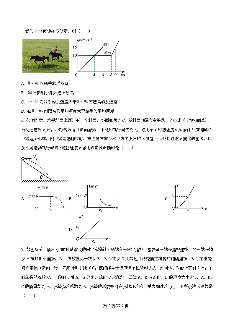 四川省泸州高级中学校2025-2026学年高三上学期开学摸底考试物理试题  Word版无答案第2页