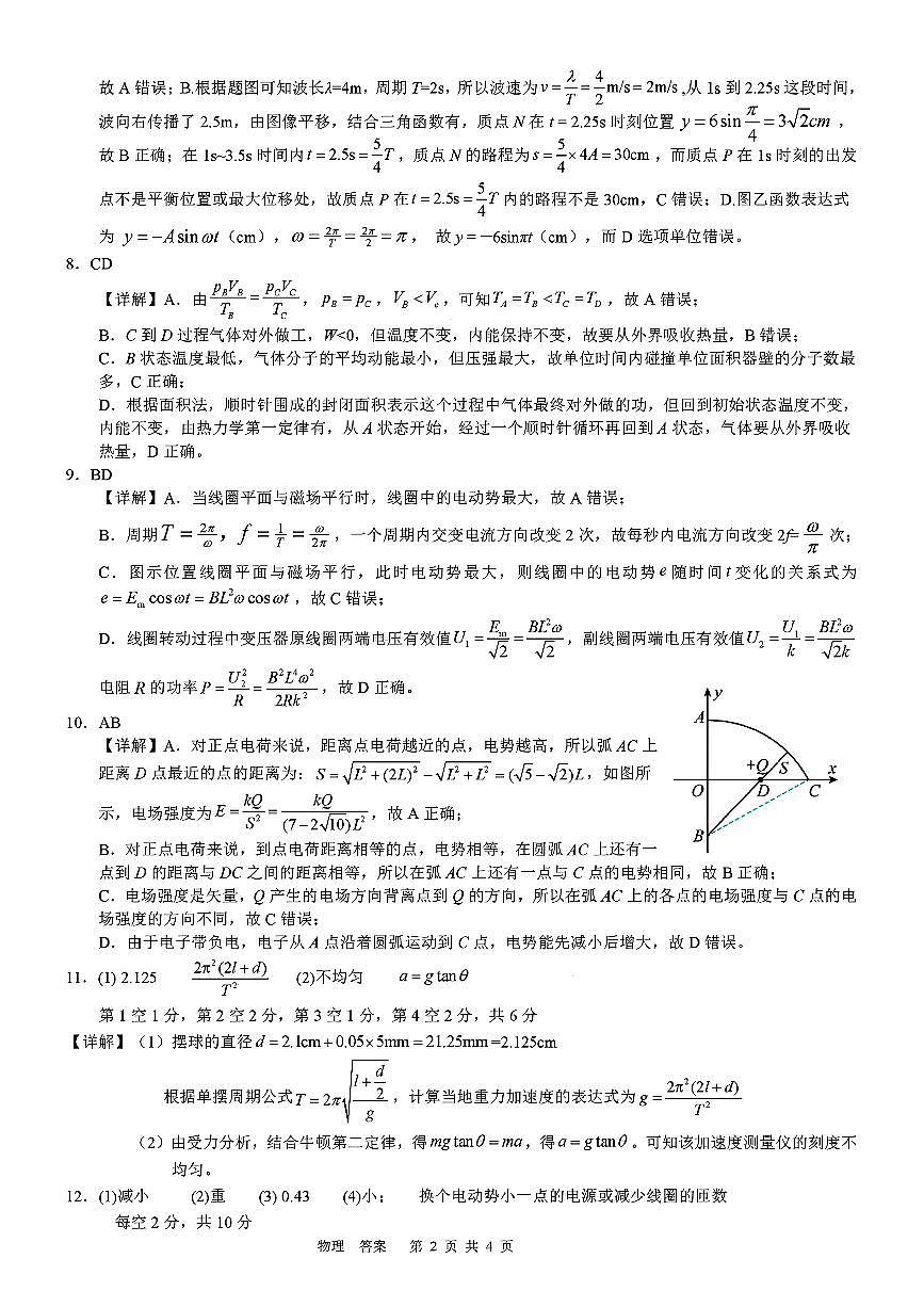 物理答案第2页