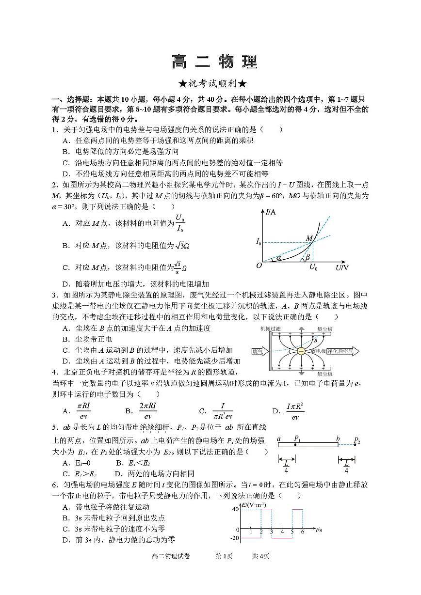 高二物理(1)第1页