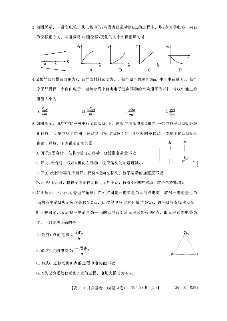 山西省三晋卓越联盟2025-2026学年高二上学期10月月考物理试卷第2页