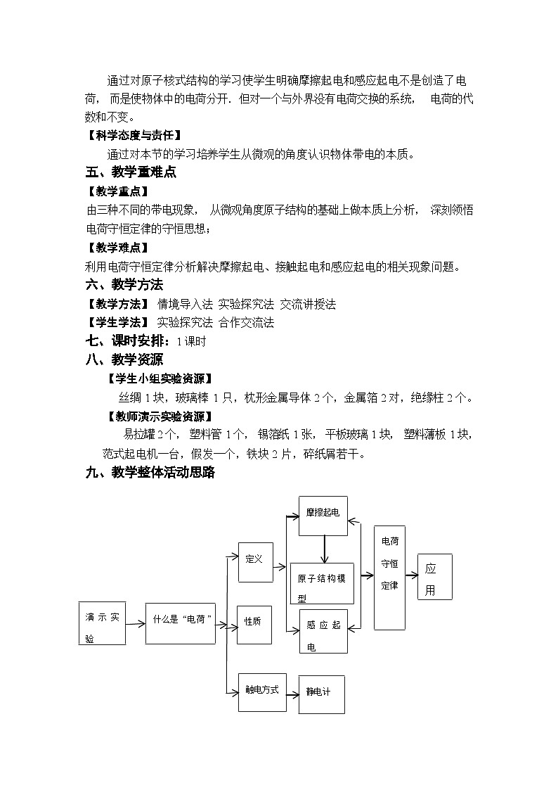 2025-2026学年高中物理人教版（2019）必修第三册 9.1 电荷 教学设计第3页