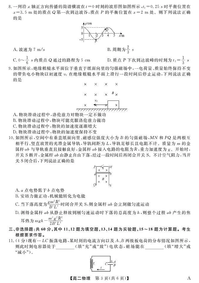 福建省百校2024-2025学年高二下学期期末联考物理试卷第3页