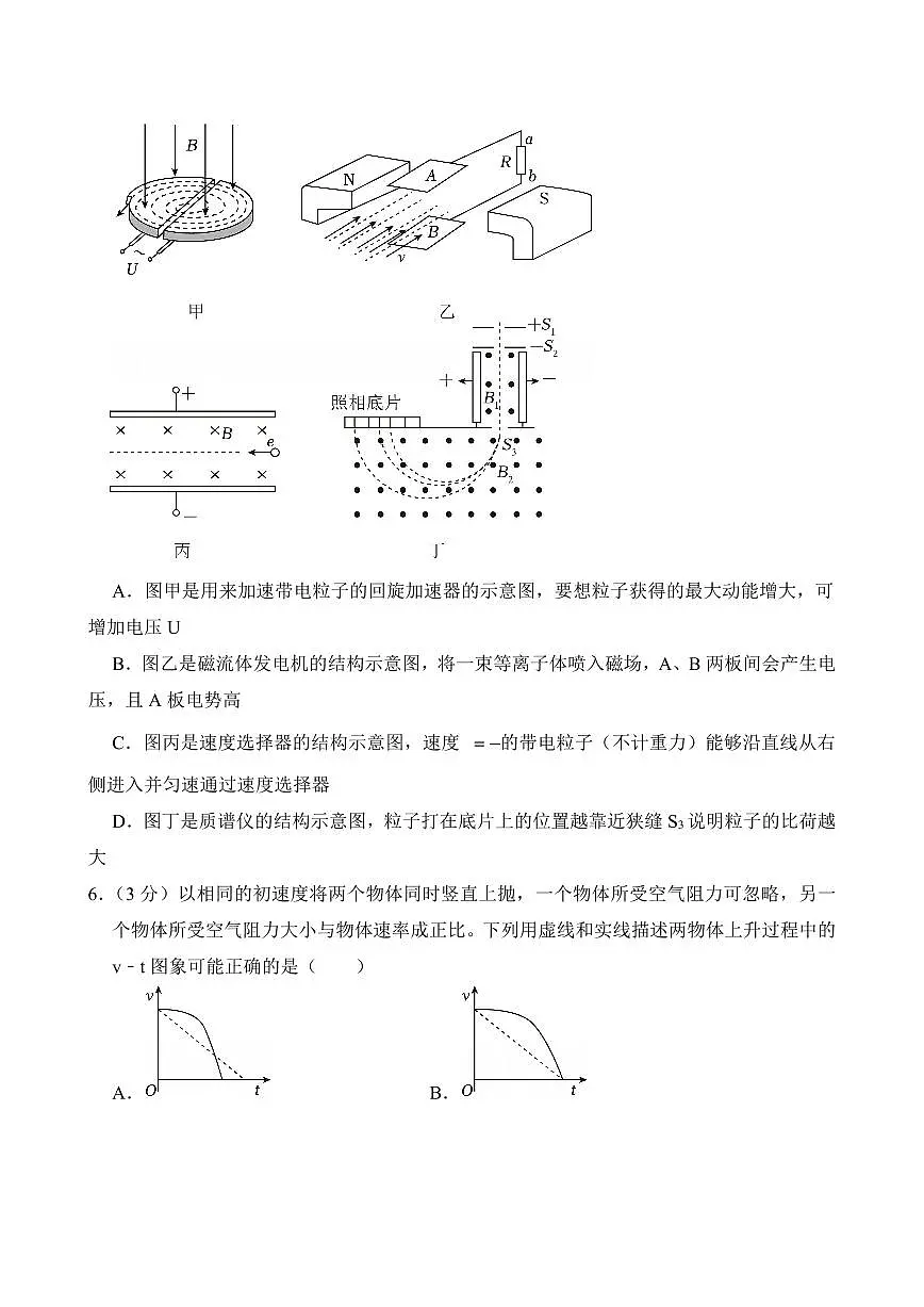 2025-2026学年浙江省Z20联盟高三（上）月考物理试卷（一模）（原卷）第2页