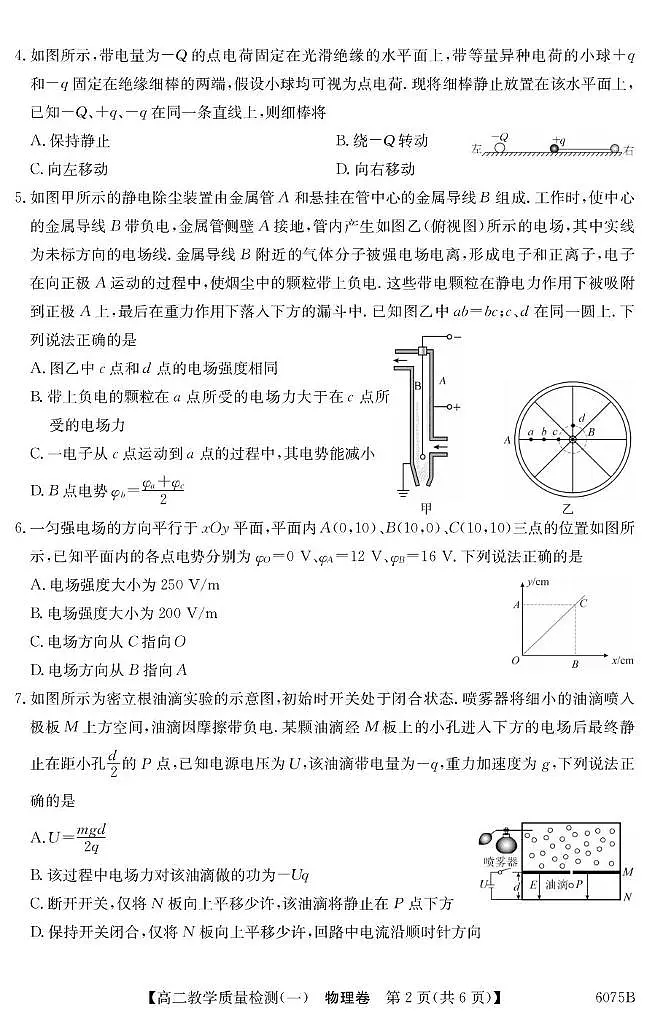 广东省八校联盟2025-2026学年高二上学期教学质量检测（一）物理试题第2页