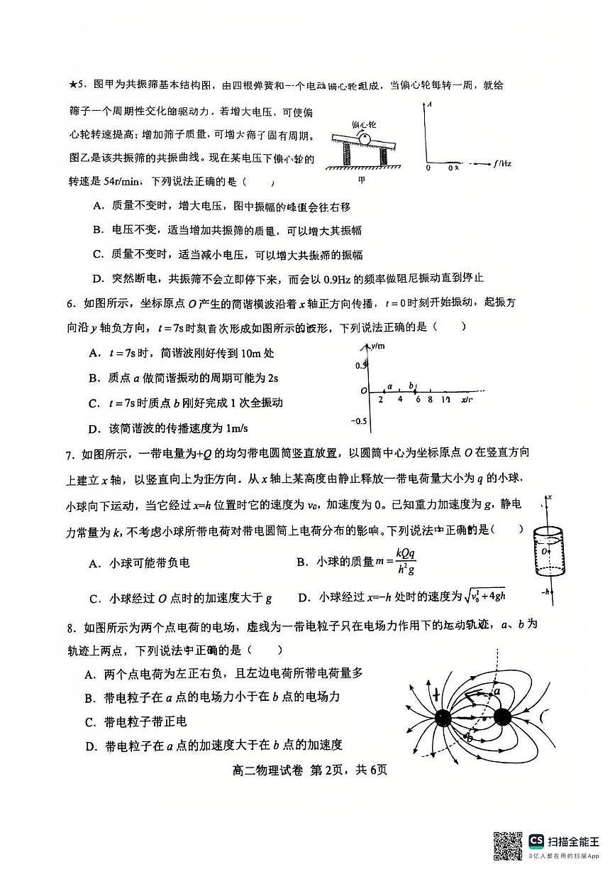 江西省南昌市江西师范大学附属中学2025-2026学年高二上学期第一次素养测试物理试卷（月考）第2页