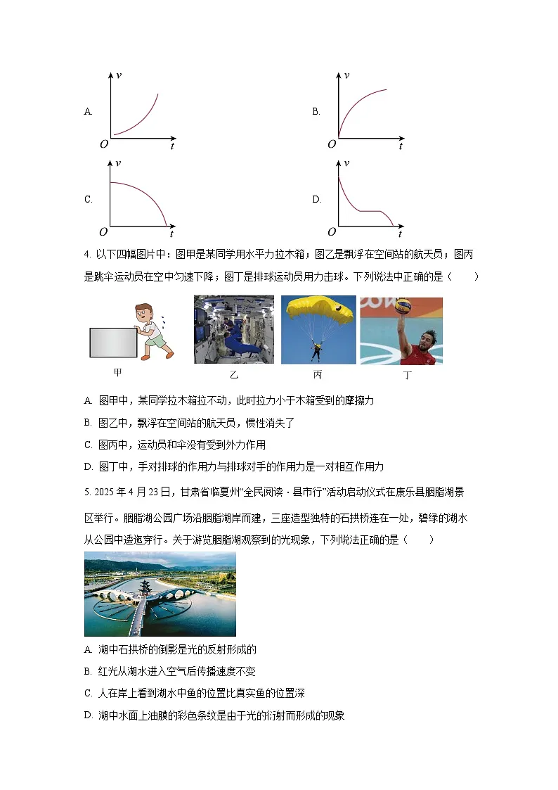 甘肃省临夏州2024-2025学年高二下学期期末质量监测物理试卷（学生版）第2页
