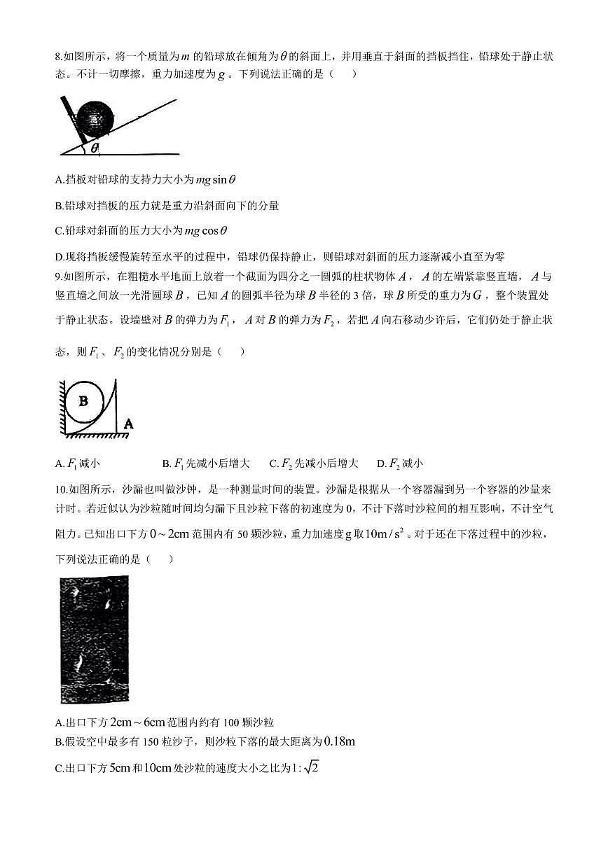 辽宁省丹东市七校协作体2024-2025学年高一上学期11月期中物理试题第3页