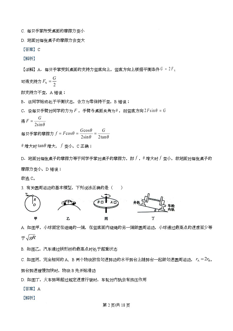 四川省阆中中学2026届高三上学期10月月考物理试卷 Word版含解析第2页