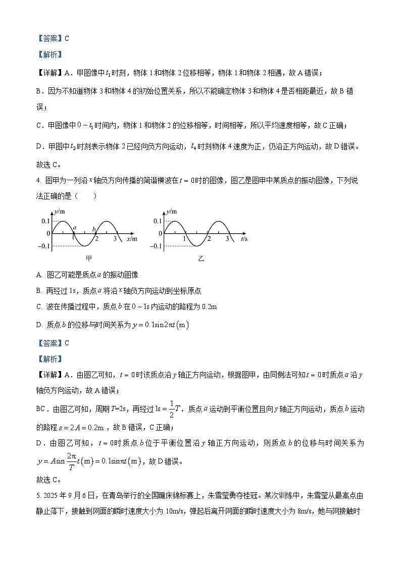 2026届湖北省腾云联盟高三上学期10月一模物理试卷 Word版含解析第3页