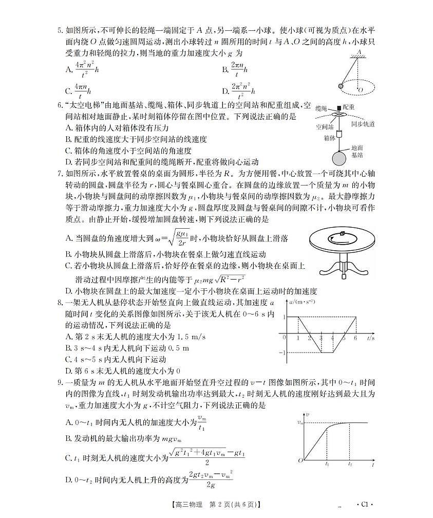 辽宁点石联盟2026届高三上学期10月联考物理试卷（含答案）第2页