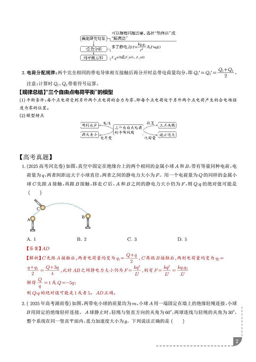 电荷守恒定律和库仑定律（解析版）第2页
