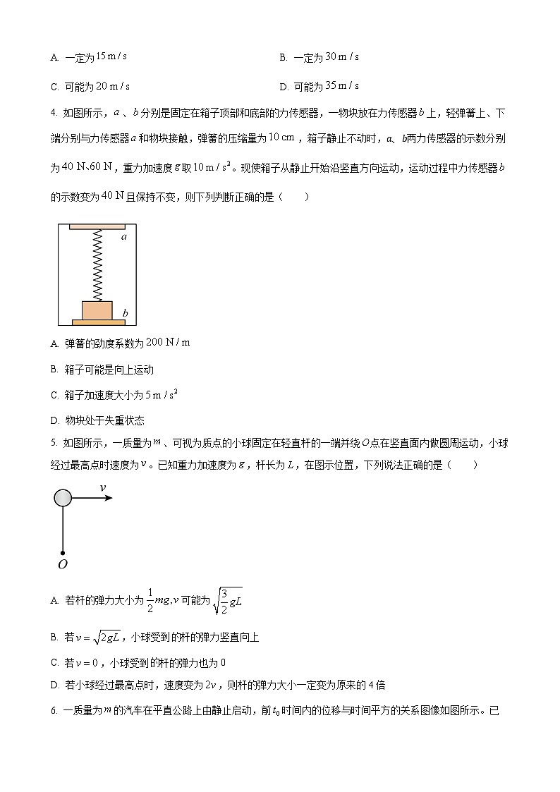 安徽省皖豫名校联盟2025-2026学年高三上学期10月月考物理试题(合肥专版)第2页