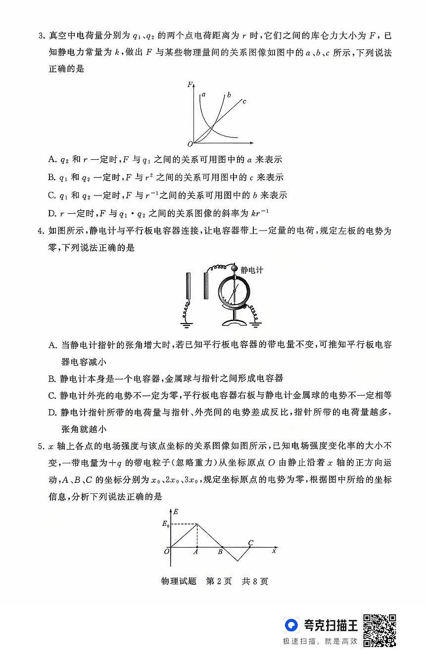 山西省T8联考2025-2026学年高二上学期10月学业质量评价联考物理试题（含解析）第2页